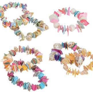 Bracelet Élastique Femme Multi-rangs Coquillages c04 Multicolore