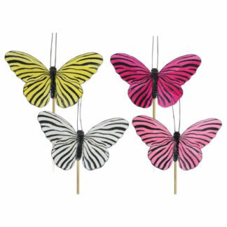 12 papillons à plumes blanches scintillantes de 5, papillons décoratifs  artificiels, arrangements floraux, décoration de mariage -  France