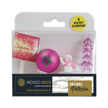 Kit Joyeux Noël rose : 1 kit contient 4 éléments : 1 élément à planter " sapin rose " 1 élément à planter boule de Noël rose 1 élément en résine à planter " doudoune rose " 1 élément à planter " Joyeuses fêtes " clignotant Couleur : rose Référence : 1083 Décos pour gâteaux Photo non contractuelle : certains éléments peuvent varier - Mondo Déco entreprise française