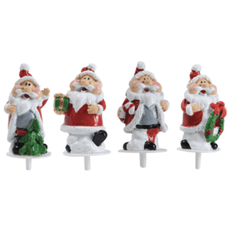 Pères-Noël joufflus en résine : 200 pièces Assortiment aléatoire Sur pique en plastique Dimensions hors pique : H.5 cm Matière : résine Couleur : rouge et blanc Référence : 3059 Décors pâtissiers Thème : Fêtes de fin d'année - Mondo Déco entreprise française