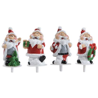 Pères-Noël joufflus en résine : 200 pièces Assortiment aléatoire Sur pique en plastique Dimensions hors pique : H.5 cm Matière : résine Couleur : rouge et blanc Référence : 3059 Décors pâtissiers Thème : Fêtes de fin d'année - Mondo Déco entreprise française