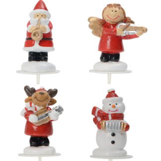 La chorale de Noël en résine : 100 pièces Assortiment aléatoire Sur pique en plastique Dimensions hors pique : H. de 4,3 à 4,6 cm Matière : résine Couleur : rouge et blanc Référence : 3074 Décors pâtissiers Thème : Fêtes de fin d'année - Mondo Déco entreprise française