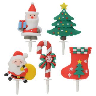 Assortiment Noël tradition : 250 pièces Différents modèles Assortiment aléatoire Sur pique en plastique Dimensions hors pique : H.5 cm Matière : silicone Couleur : rouge, blanc, vert Référence : 3076 Décors pâtissiers Thème : Fêtes de fin d'année - Mondo Déco entreprise française